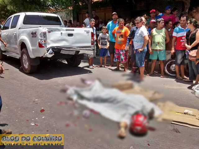 Vítima morreu no local (Crédito: Blog do Coveiro)