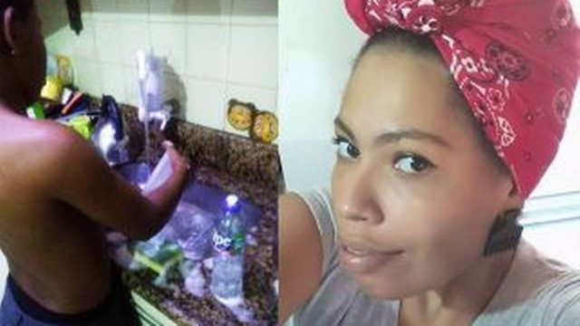 Mãe dá 'castigo' no filho (Crédito: Reprodução)