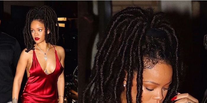Rihanna surge exuberante com decote poderoso e longos dreads