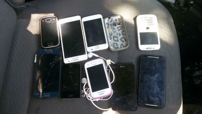 Celulares recuperados (Crédito: Reprodução)
