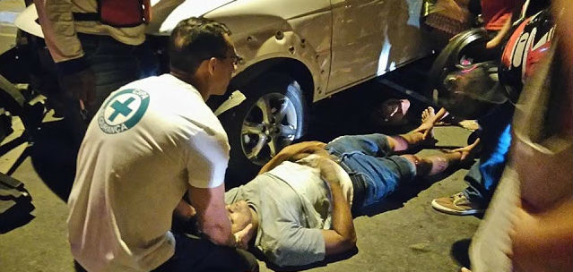 Motociclista foi socorrido por equipes do Samu (Crédito: Blog do Pessoa)