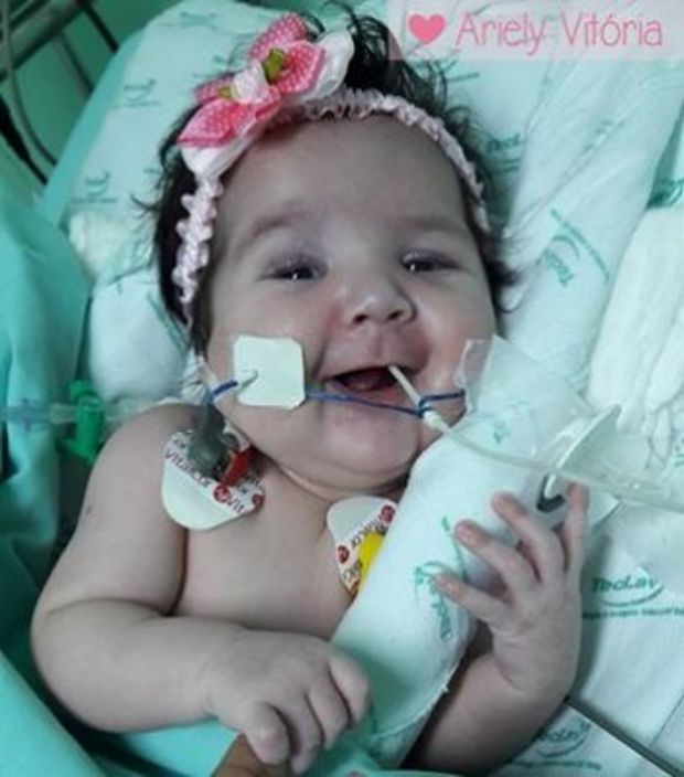 Ariely Vitória, 3 meses, fez transplante e recebeu um coração novo