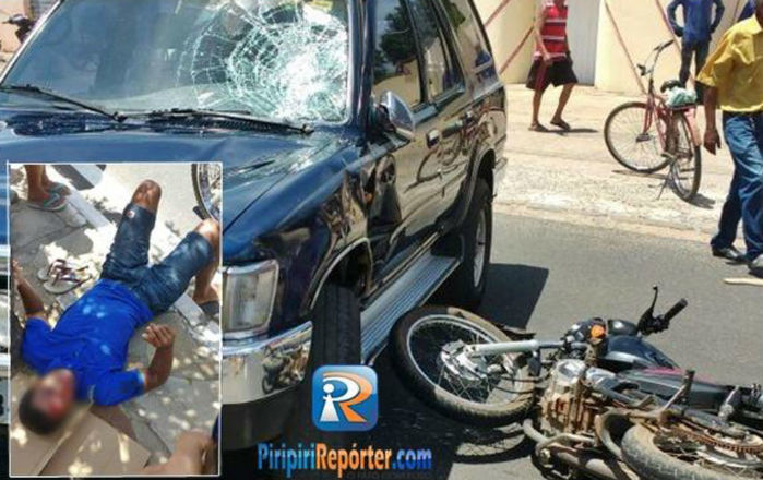 Motociclista fica ferido após colisão