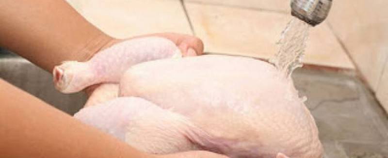 Lavar frango antes do cozinhar pode espalhar bactéria na cozinha
