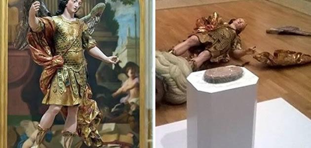 Brasileiro derruba estátua do século XVIII ao fazer selfie