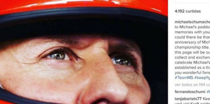 Michael Schumacher estreia seus novos perfis nas redes sociais