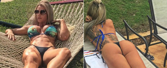 Denise Rocha mostra frente e verso de biquíni e impressiona