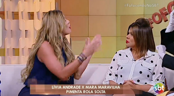 Livia Andrade x Mara Maravilha (Crédito: Reprodução/ SBT)