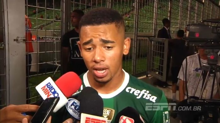 Gabriel Jesus após polêmica em jogo (Crédito: ESPN)