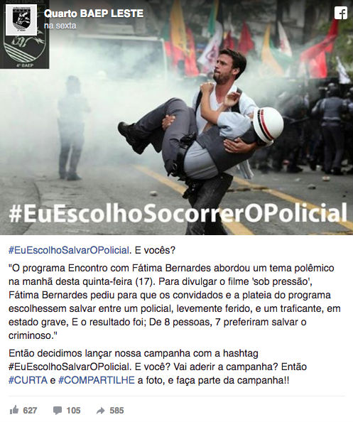 Fátima Bernardes é criticada por militares após enquete polêmica