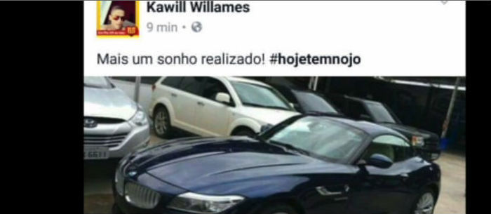 "Rei da Liga" ostenta em rede social (Crédito: Reprodução)