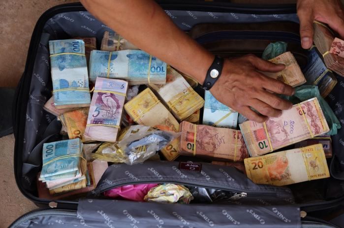Dinheiro apreendido pela Depre em Teresina (Crédito: Divulgação)