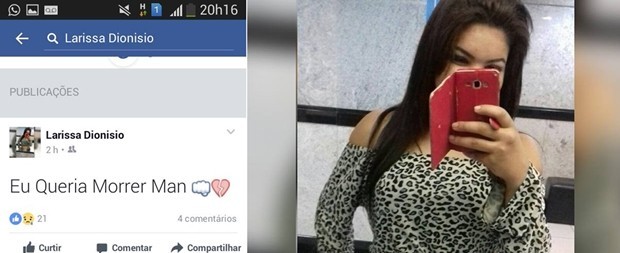 Jovem morre 2 horas depois de postar em rede social:"Queria morrer"