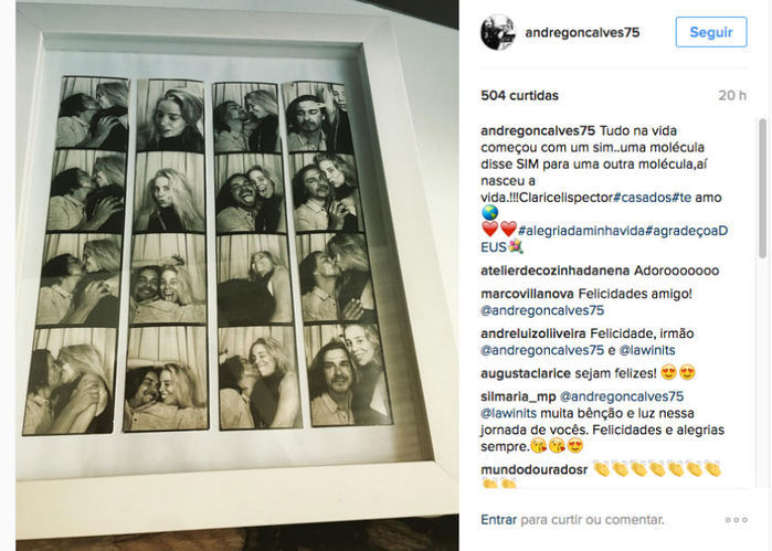 Post de André Gonçalves no Instagram nesta quinta-feira