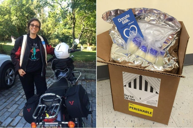 Mulheres motoqueiras entregam leite materno para bebês prematuros