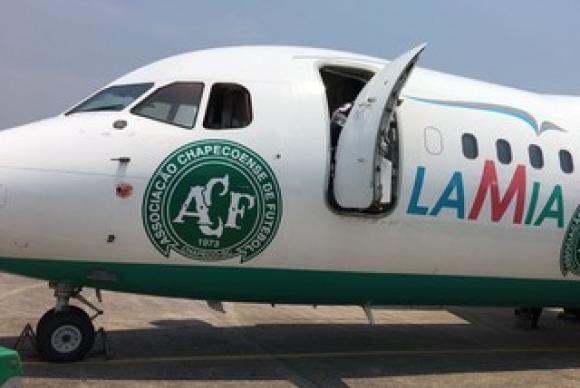 Avião que levava a delegação da Chapecoense (Crédito: Reprodução)