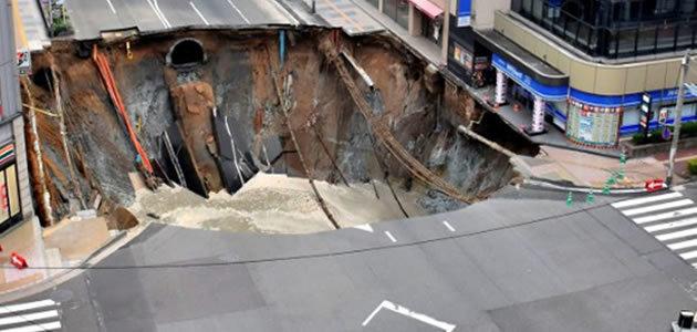 Solo volta a se mexer em local de cratera gigante no Japão