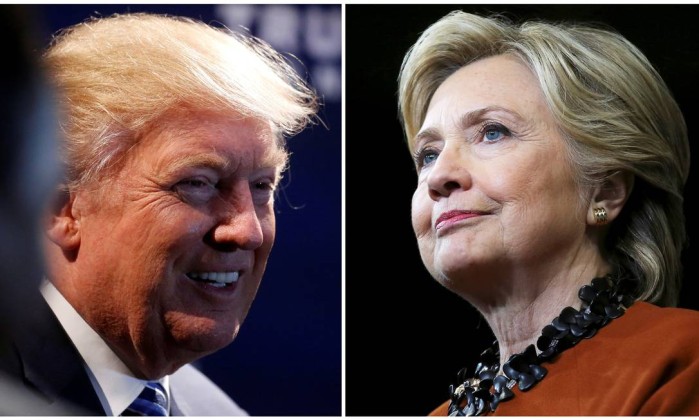Donald Trump e Hillary Clinton (Crédito: Reprodução)