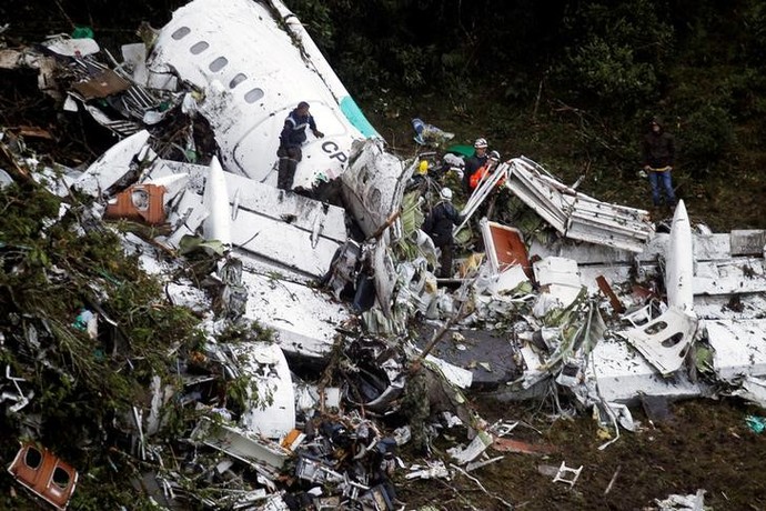 Acidente com Chapecoense deixou mortos (Crédito: Reprodução)