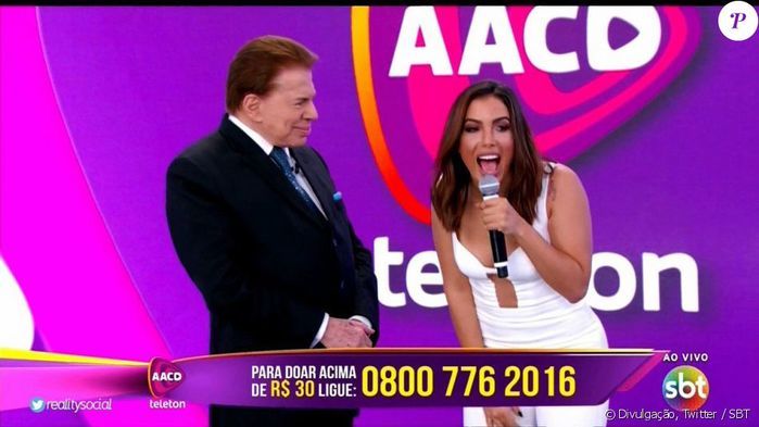 Silvio Santos e Anitta no Teleton (Crédito: Reprodução)