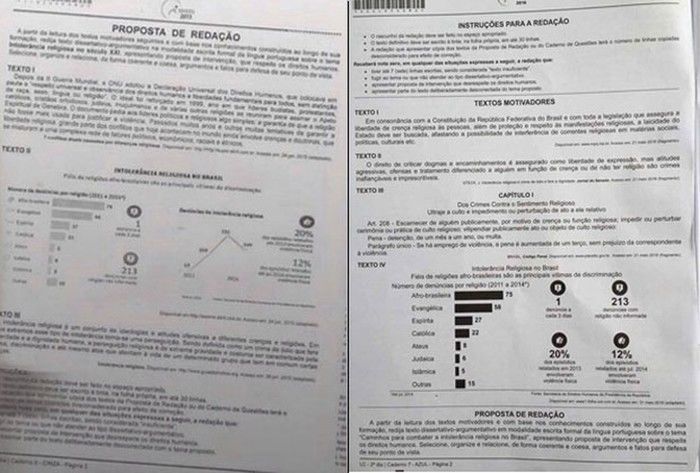 MEC fez um post denunciando prova falsa e copiou o mesmo tema em 2016 (Crédito: Reprodução)