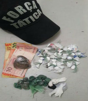 Droga encontrada com o acusado (Crédito: Divulgação)