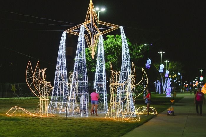 Decoração natalina no Parque da Cidadania (Crédito: Reprodução)
