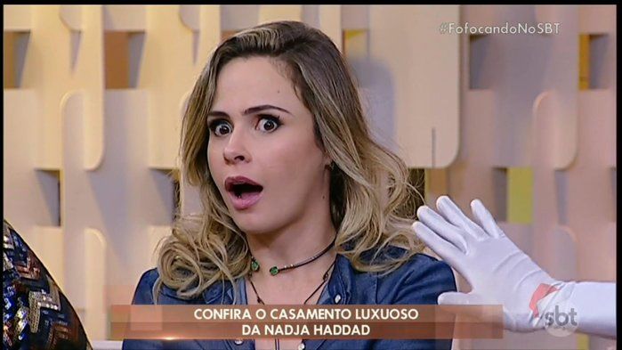 Ana Paula Renault durante participação no “Fofocando” (Crédito: Reprodução/ SBT)