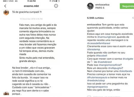 Noivo de Pugliesi ameaça irmão de Carol Celico em rede social