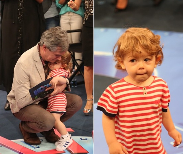 Serginho Groisman se emociona com visita do filho em gravação