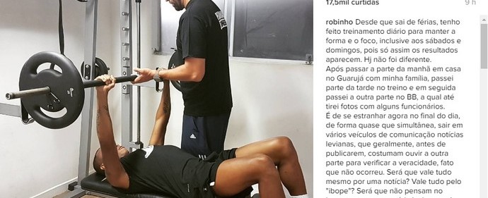 Robinho nega contato com Santos e reclama de "notícias levianas"