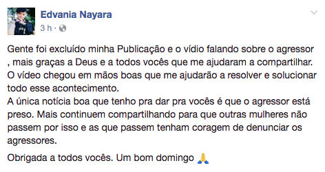 Post de Edvania (Crédito: Reprodução/Facebook)