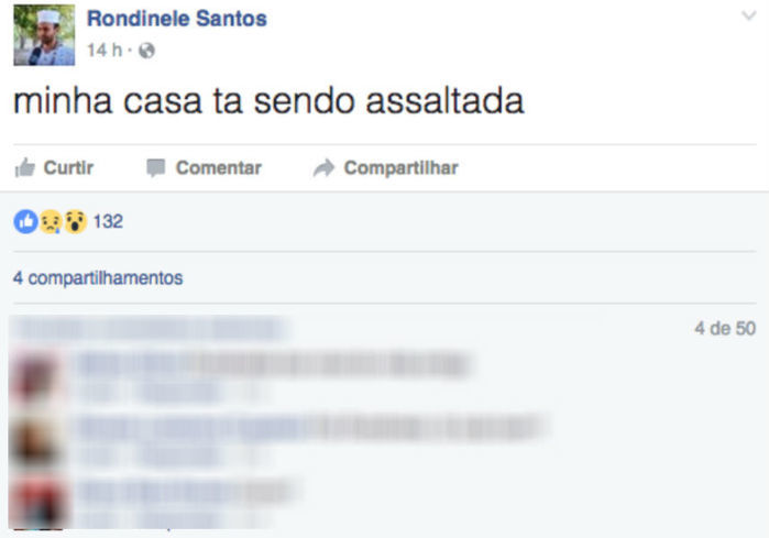 Pedidos de socorro do Pai de Santo nas redes sociais