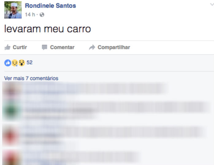 Pedidos de socorro do Pai de Santo nas redes sociais