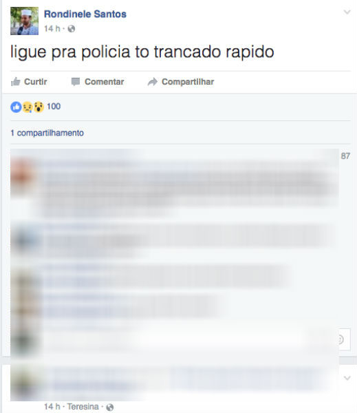 Pedidos de socorro do Pai de Santo nas redes sociais