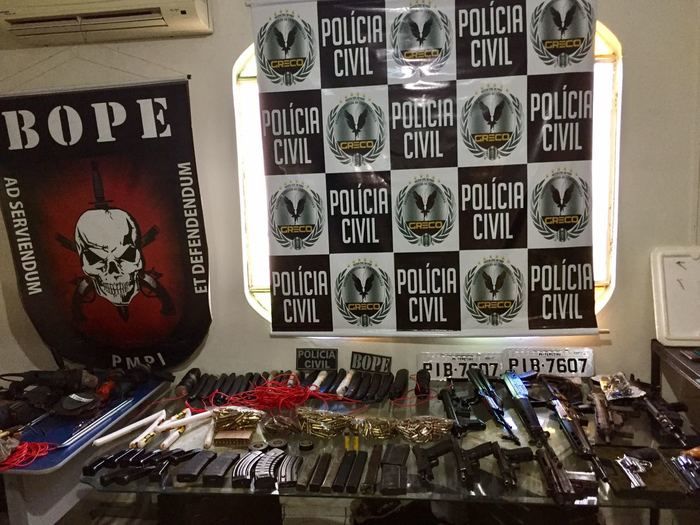 Material apreendido utilizado nas ações criminosas