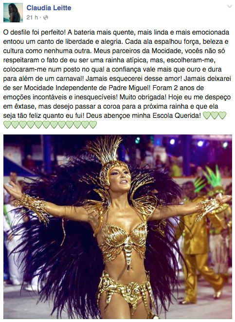 Post Cláudia Leitte (Crédito: Reprodução)
