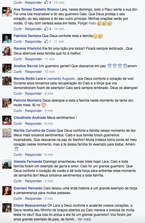 Homenagens no Facebook (Crédito: Reprodução)