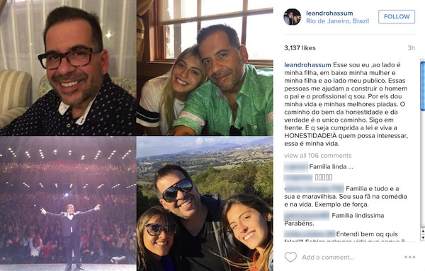 Desabafo de Leandro Hassum (Crédito: Reprodução)