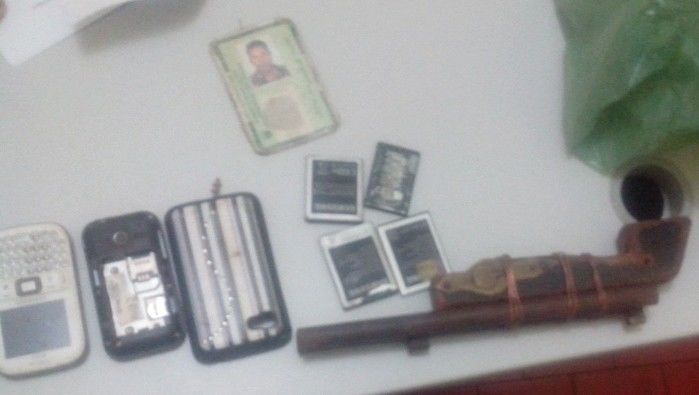Objetos apreendidos pela polícia