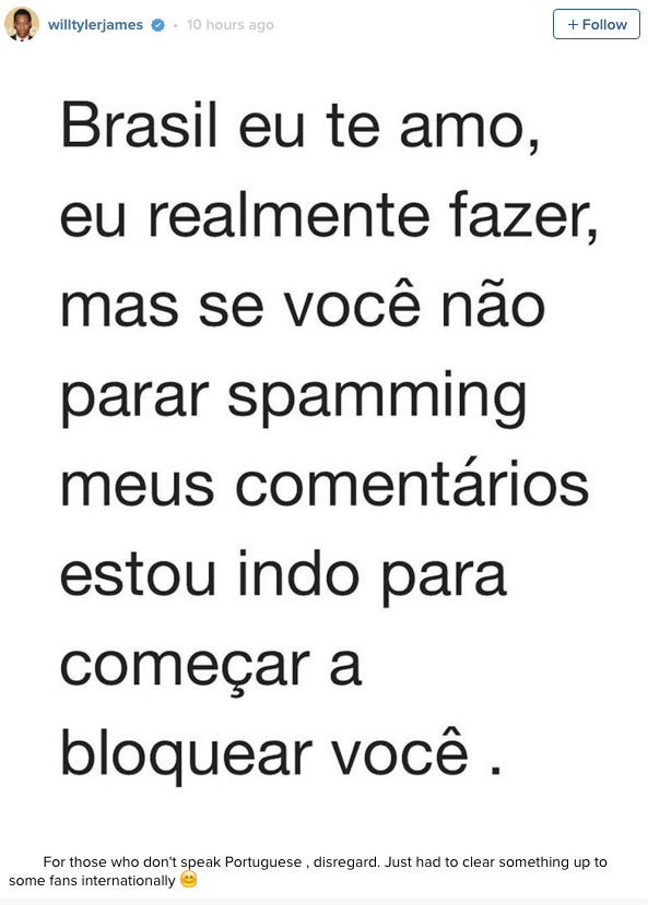 Post Tyler James Williams (Crédito: Reprodução)