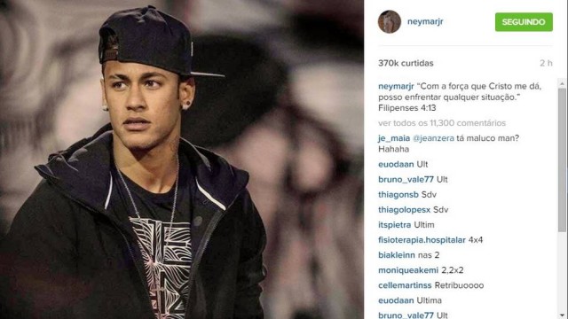 Neymar publicou mensagem nas suas redes sociais (Crédito: Reprodução)