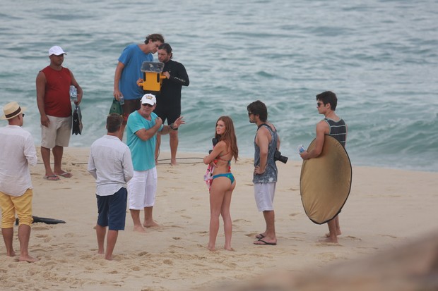 Marina Ruy Barbosa durante gravação (Crédito: Agnews)