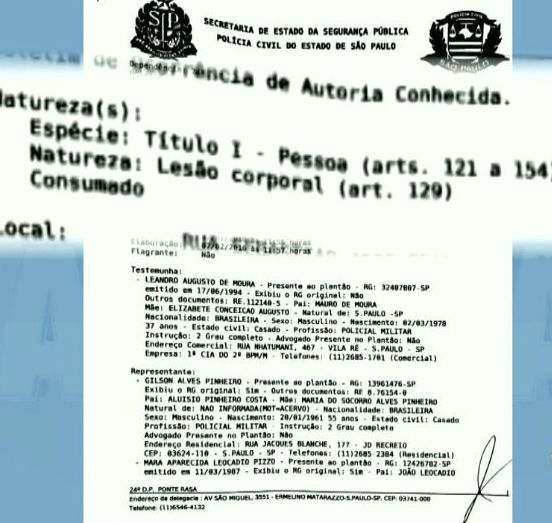 Boletim de ocorrencia (Crédito: Reprodução)