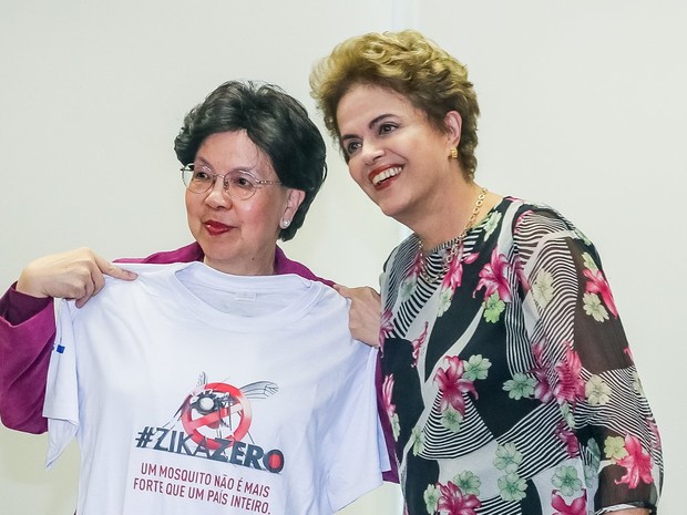 Dilma recebe a diretora-geral da OMS, Margareth Chan (Crédito: G1)
