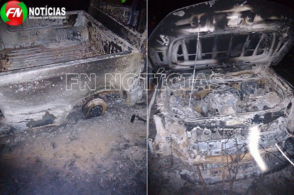 Caminhonete S10 ficou destruída