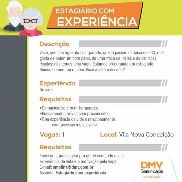 Agência inova e lança vaga de estágio para idosos (Crédito: reprodução)