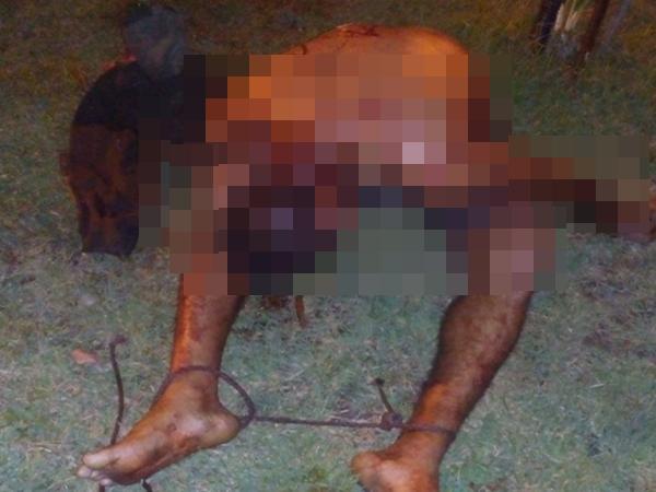 Vítima foi encontrada amarrada (Crédito: PM/PI)