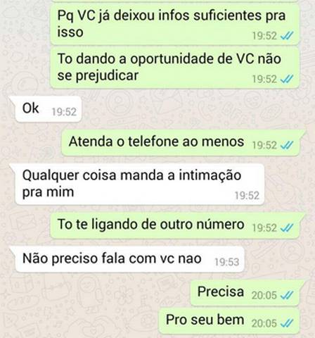 Conversas feitas no aplicativo (Crédito: Reprodução)