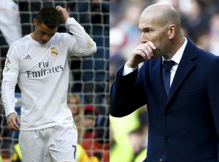 Cristiano Ronaldo e o técnico Zinedine Zidane